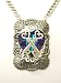 Rocker Jewelry Large Blue Crystal Heart Pewter Keys Pendant