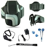 Black Adjustable Deluxe Sportband / Workout Armband with Adaptable Neck Str ....