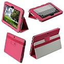 iGadgitz Pink 'Portfolio' PU Leather Case Cover for Asus Eee Pad Transformer TF101 TF101G 10.1" 3.0 Android Tablet