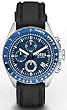 Fossil #CH2691 Men's Blue Dial Silicone Strap Chronograph Watch