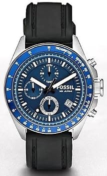 Fossil #CH2691 Men's Blue Dial Silicone Strap Chronograph Watch