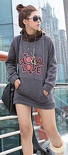 パーカー スウェット フード 春色　フード付き フリース 韓国セレブ　パーカー　大きいサイズ　カジュアル　コットン　カワイイ　セレブ風　スウェット生地　シンプル　ガーリースタイル　　 グレー (オリジナル・ブレスレットとサシェセット)