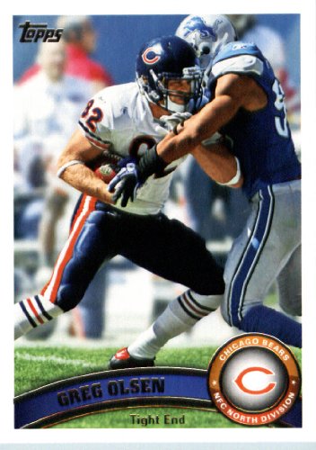 2011 Topps Football Card # 291 Greg Olsen - Chicago Bears - NFL Trading Card in a Protective Case!