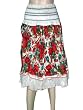 Womens Skirt Cotton White with Red Floral Printed Multiwear Dress 29" L