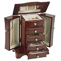 Mele & Co. Bette Cherry Finish Jewelry Chest