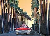 Palm Tree Cruisin Cadillac Santa Christmas Card- 12 carsd/13 envelopes