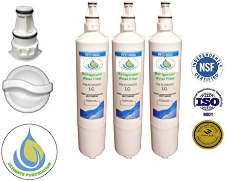 3 Pack Ultimate Purification 1000A Compatible Water Filter for LG---LT600P;5231JA2005A ; 5231JA2005A-S ; 5231JA2006 ; 5231JA2006A ; 5231JA2006A-S ; 5231JA2006B ; 5231JA2006B-S ; 5231JA2006E ; 5231JA2006F ; 5231JA2006F-S ; 5231JA2006H ; 5231JJ2001C; KENMORE---9990 ; 9990P ; 04609990000; 46- 9990; 4609990000; SWIFT GREEN---SGFLA50 ; SGF-LB60 WATER SENTINEL---WSL-2 SUPCO--- WF300; CLS30320001 ; CLS3032001