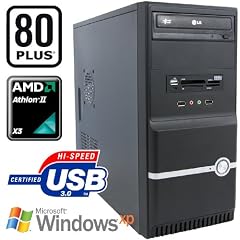 USB 3.0, WinXP Prof, STROM SPAR Office / Multimedia COMPUTER Eco-Tec PC 80PLUS, Super Silent BeQuiet 300W Netzteil mit 80Plus Zertifizierung , Triple-Core! AMD Athlon2 X3 455 (3x3.3GHz) +Arctic Alpine64Pro L�fter, 500GB SATA II, Crucial 4096MB DDR3, MSI 880GMA-E35(FX) AM3+ Mainboard, AMD Grafik HD4250 mit HDMI/DVI, DVD-Brenner, CardReader, 7.1 Sound, GigabitLAN