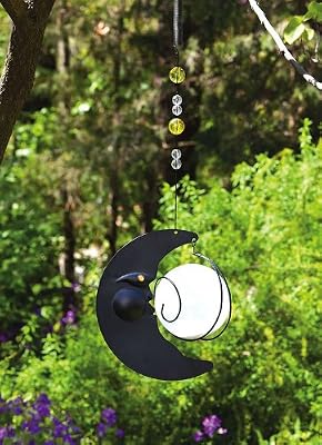 Angry Crescent Moon Solar Hanging Lantern