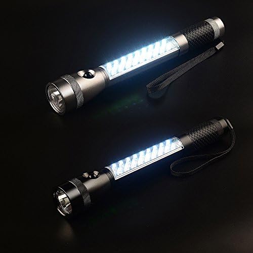 STREAMLED Solid Quality Emergency LED Flashlight 100% Waterproof, Magnetized Sticks To Car, Safe Emergency Vehicle Light (Silver)
