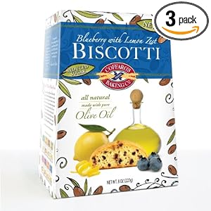 Coffaro's Baking Company Blueberry with Lemon Zest Olive Oil Biscotti, 8-Ounce Boxes (Pack... by Coffaro's Baking Company