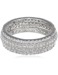 Sterling Silver Cubic-Zirconia Pave Ring, Size 7