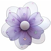 8' Medium Purple Multi Layered Daisy Flower Decorations - daisies flowers hanging nylon nursery bedroom girls room ceiling wall decor, wedding birthday party baby bridal shower