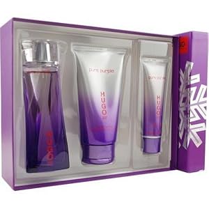 Hugo Pure Purple By Hugo Boss For Women. Set-eau De Parfum Spray 3 oz & Body Lotion 5 oz & Shower Gel 1.6 oz