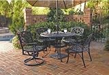 Home Styles Biscayne 5PC 42 Round Outdoor Dining Set in Black Finish