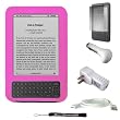 Protective Slim Flexible Durable Silicone Cover Case Skin For Kindle Wireless Reading Device, Wi-Fi, 6" Display Latest Generation + includes a Determination Hand Strap + Includes a Anti Glare Screen Protector + 3 in 1 Travel Charger Combo Set includes a USB Home and USB Car Charger with a USB Sync Data Cable for your Amazon Kindle