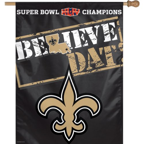 Wincraft New Orleans Saints Super Bowl Xliv Believe Dat Vertical Flag