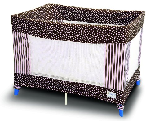 Buy Low Price Cozy Coverplay Wilma Play Yard Slipcover – Brown with Pink Dots — brown 818wilm
