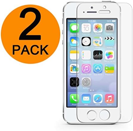 Dimik  0.33mm Thick Tempered Glass Screen Protector for iPhone Se/ 5/ 5s/ 5c (2 Pack)