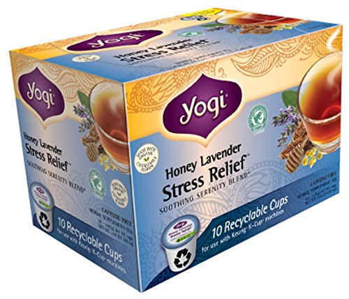 Yogi Tea EcoCup, Honey Lavender Stress Relief, 10 Count (Pack of 6)