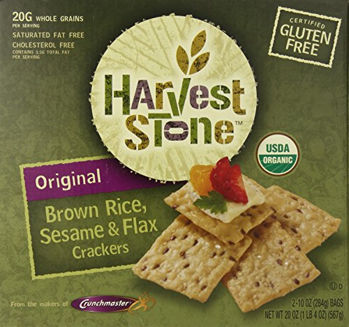 Harvest Stone Original Brown Rice, Sesame and Flax Crackers, Gluten Free, 20 Ounce