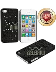 Wireless: myLife (TM) Black Roses 3D Series (Single Piece Snap On) Hardshell Plates Case for the iPhone 4/4S (4G) 4th Generation Touch Phone (Clip Fitted Front Rose Textured Solid Cover Case + Rubberized Tough Armor Skin + Lifetime Warranty + Sealed Inside myLife Authorized Packaging) "ADDITIONAL DETAILS: This single piece fitted snap on case has a gloss surface and smooth texture that maximizes the stylish appeal of your iPhone 4 and brings out the unique colors and designs in the case itself." - myLife Brand Products