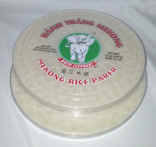 Spring Roll Rice Paper Wrappers Banh Trang Vietnamese Spring Roll 8.5''/22cm/12 OZ (Pack of 2)