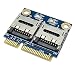 JXSZ Mini PCI-e pcie to Dual Micro SD/SDHC/SDXC Adapter PCI-E 2xTF Reader Card