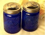Cobalt Blue Glass Jumbo Elephant Salt and Pepper Shakers