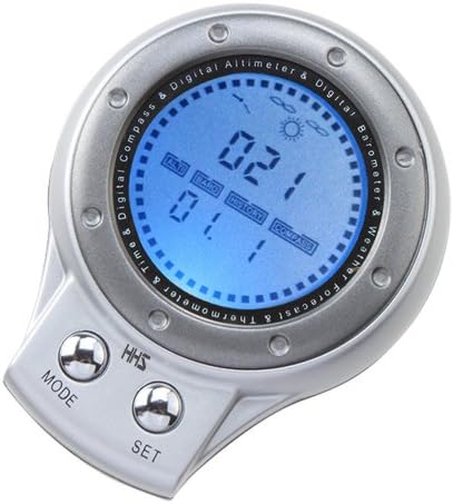 Happyhomestation Silver 6 In 1 Multi Function Hiking Digital Outdoor Altimeter /Compass /Barometer /Thermometer