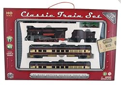 WowToyz Classic Train Set with Carry Case - Steam Engine with Passenger Car