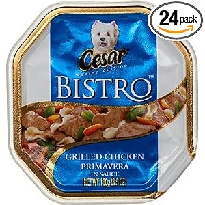 Cesar Cesar Bistro Grilled Chicken Primavera, 3.5-Ounce Cans (Pack of 24)