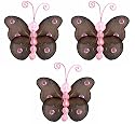 3" Brown Pink Mini Wire Bead Butterfly nylon hanging ceiling wall baby nursery room wedding decor