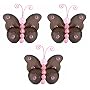 3" Brown Pink Mini Wire Bead Butterfly 3pc nylon hanging ceiling wall baby nursery room wedding decor