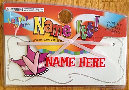 Lolipop Kids ~ Name Itt! Wooden Room Sign Plaque Read to Personalize with Stickers