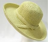 Womens Raffia Straw Floppy Hat Wide Brim Beige
