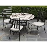 Alfresco Home Basilica Round Dining Table Group