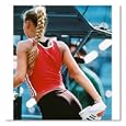 Anna Kournikova Color Box Canvas Print Gallery Wrapped - 16x16 Inches (Hair Braided - Black Shorts)
