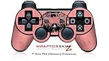 Sony PS3 Controller Skin Big Kiss Black Lips on Pink