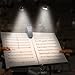 Clip On Music Stand Light Reading Book Light, 8 LEDs with Two Levels Brightness, Li-On rechargeable with AC Adapter& USB Power, Portable Lights for Musicians, Artists and Readers, etc.