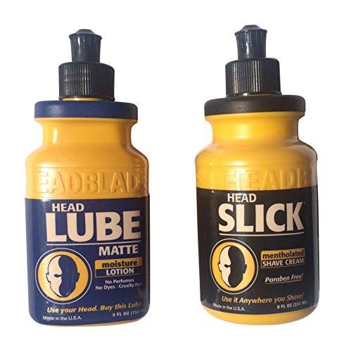 Bundle of 2 items:Head Lube Matte Moisture Lotion and Head Slick Shave Cream