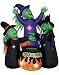 3 Witches with Cauldron Halloween Animated Airblown Inflatable