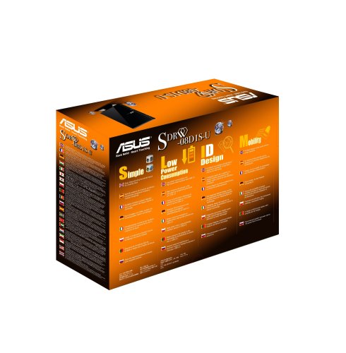 ASUS USB 2.0 8xDVD Writer External Optical Drive SDRW-08D1S-U (Black)