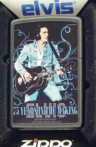 Zippo Elvis Presley 75th Anniversary Lighter, 24866, Black Matte