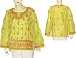 Womens Cotton Long Sleeve Top Shirt Blouse Chikan Embroidery Size XXL (ctop427)