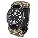 SharpSurvival Paracord Survival Gear with Fire Starter, Whistle and Compass, Camo