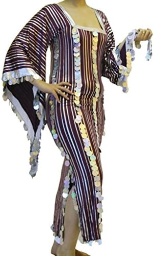 EgyptianSouvenirsGifts Women's Arab Belly Dance Dress One Size Purple Silver