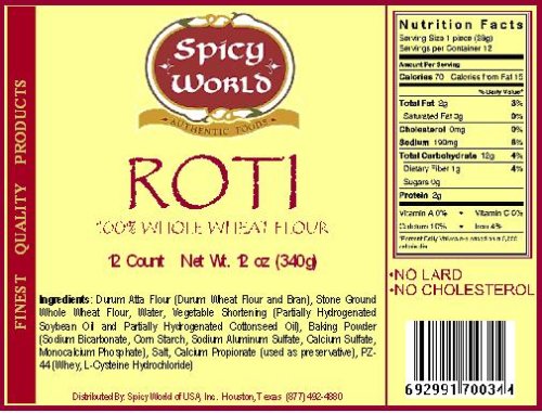 Spicy World Fresh Roti 12ct by Spicy World