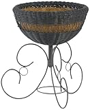 IMAGE OF DMC Products 16-Inch Resin Wicker Urn Planter, Hunter Green