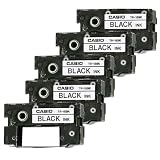 Pack of 5 Casio Black Ink Ribbon Cassette Cartridge for All CW Disc Title Printers, CW-50 and CW-75 CD Title Writers (TR-18BK)